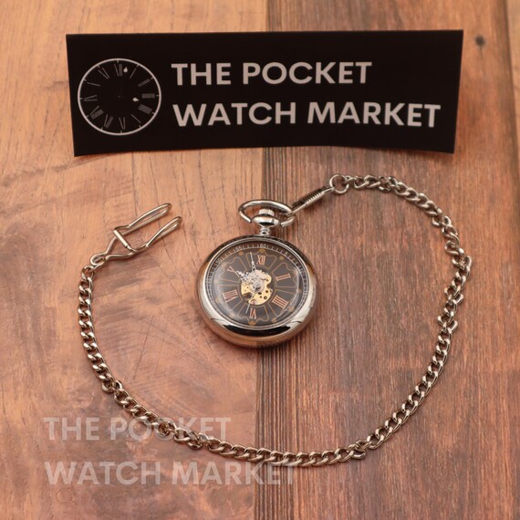 Orologio Portachiavi Orologio Da Taschino Vintage Steampunk - Ciondolo Collana Al Quarzo, In Acciaio Inox Marrone, Regalo Retro Per Uomo Orologio Tasca Retro - Foto 9