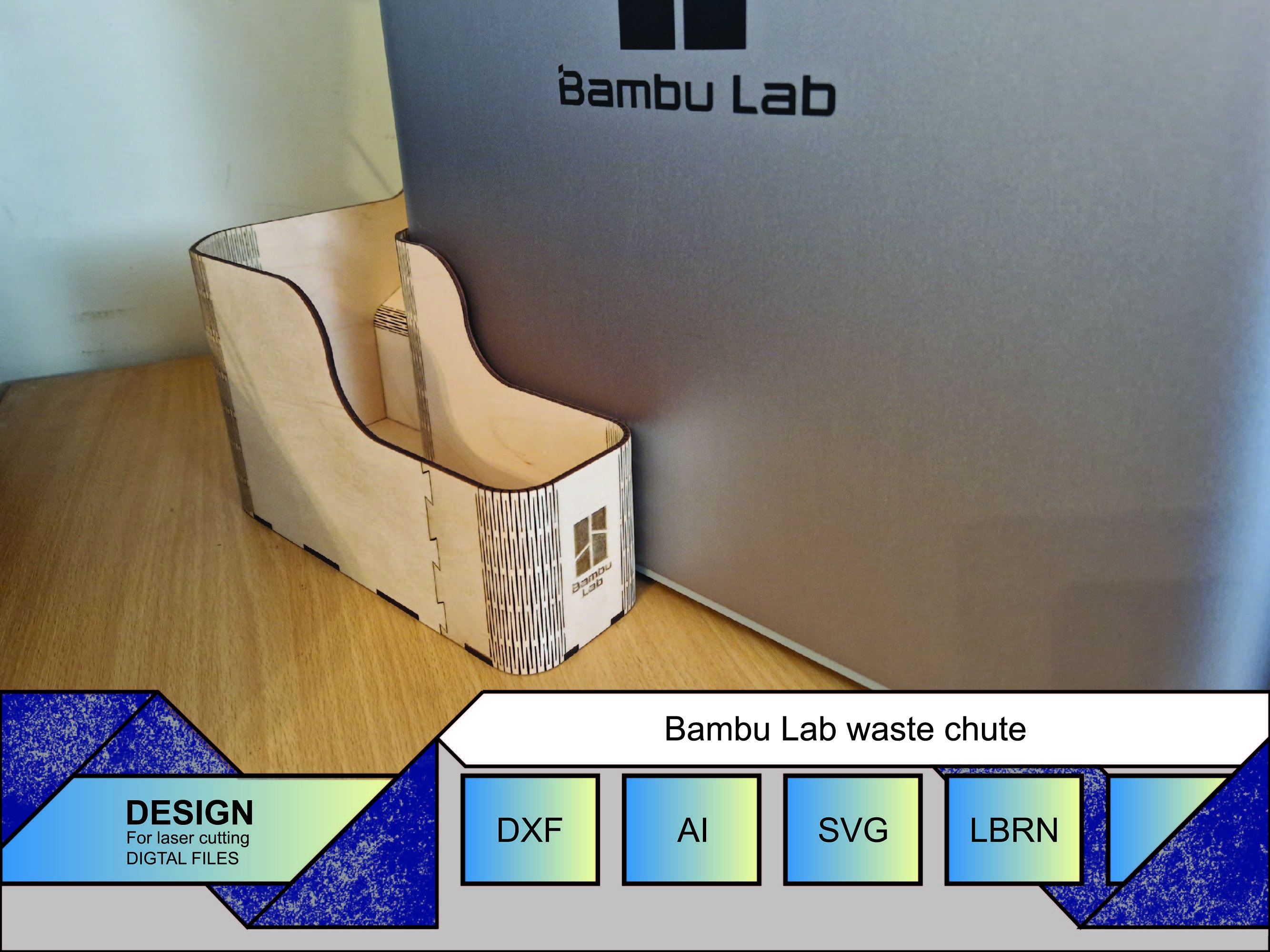 Bambu X1C/P1P/P1S Waste/Poop Chute Digital DXF File