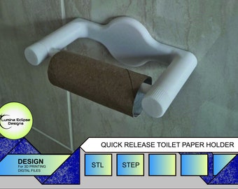 Quick release toilet paper holder | STL | STEP | Files for 3d printing