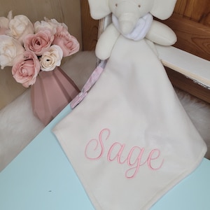 Personalized bear lovey blanket, baby personalized lovey, girl lovey blanket, boy lovey blanket