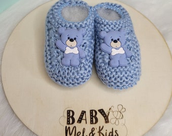 Baby Strickschuhe mit Stirnband