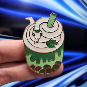 WoWoKo  - Zodiac Drinks - Matcha Snake Green Tea Enamel Pin