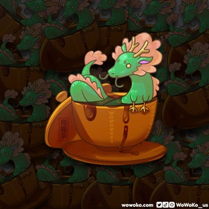 WoWoKo - Zodiac Drink - Oolong Tea Dragon Sticker