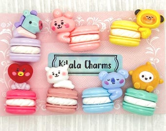 New Cute BT21 Macaron & Sweets Fridge Magnets (Set of 7)