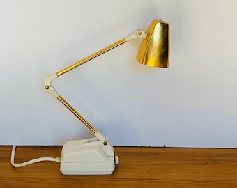 Adjustable MCM Gold & White Desk Lamp