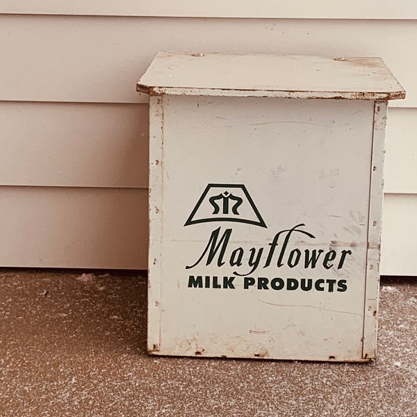 Wood Mayflower Milk Box Country Home Decor Kitchen Decor