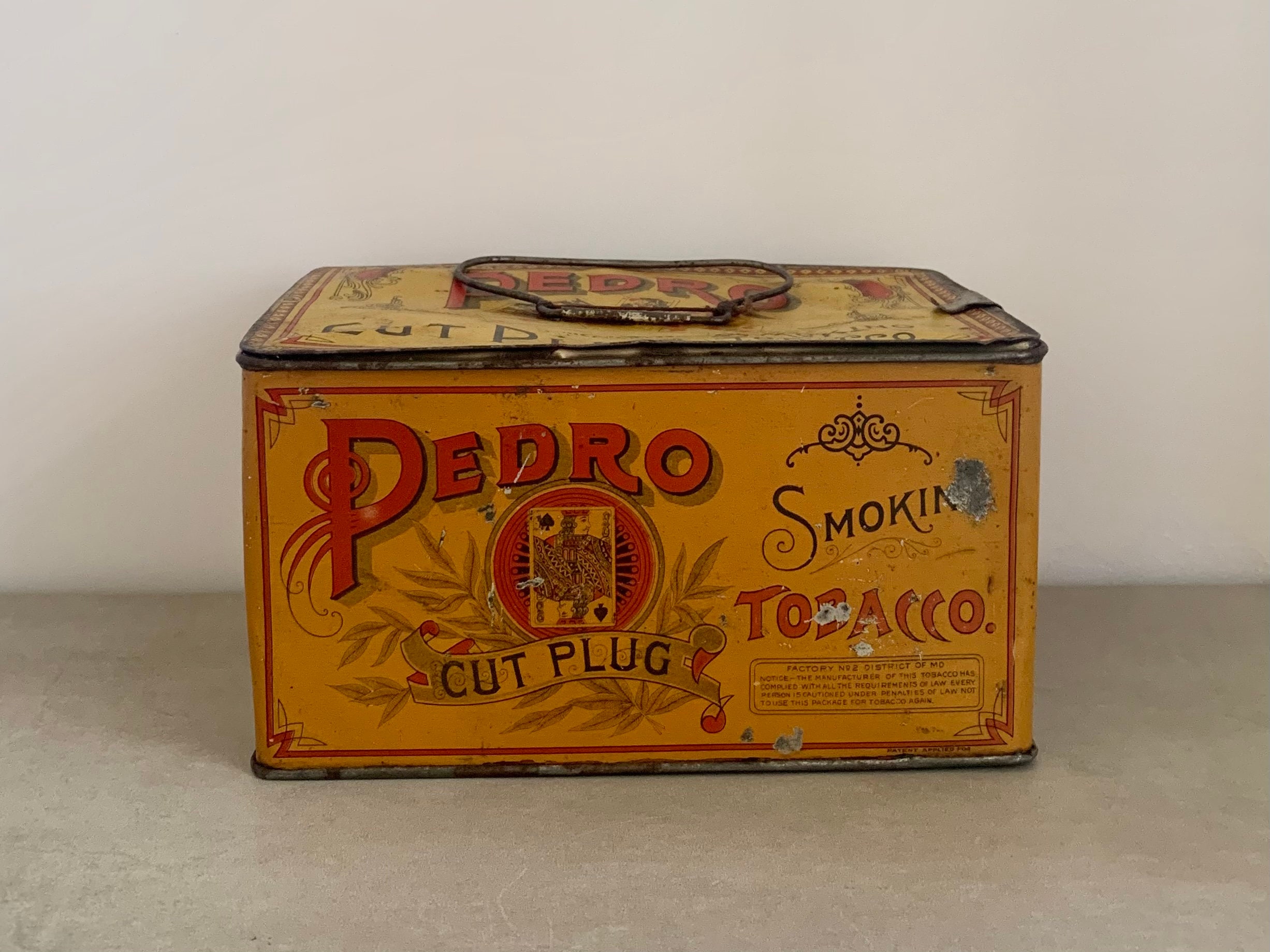 pedro cut plug tobacco tin Lunch Box Style Tin, Circa 1910, Tobacco, File:Pedro cut plug smoking tobacco