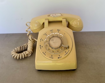 Cream Colored Stromberg Corlson Electric Rotary Phone: Rustic Decor, Bar, Mancave Item