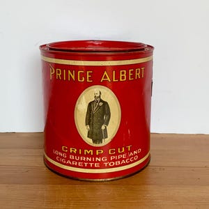 Prince Albert Tobacco Round Tin Rustic Country Kitchen Decor Mancave Decor Cabin Decor