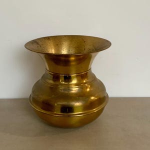 Brass Spittoon Small/Med Size Cool Planter Made in England  Bar Decor Mancave Decor Western BarTheme