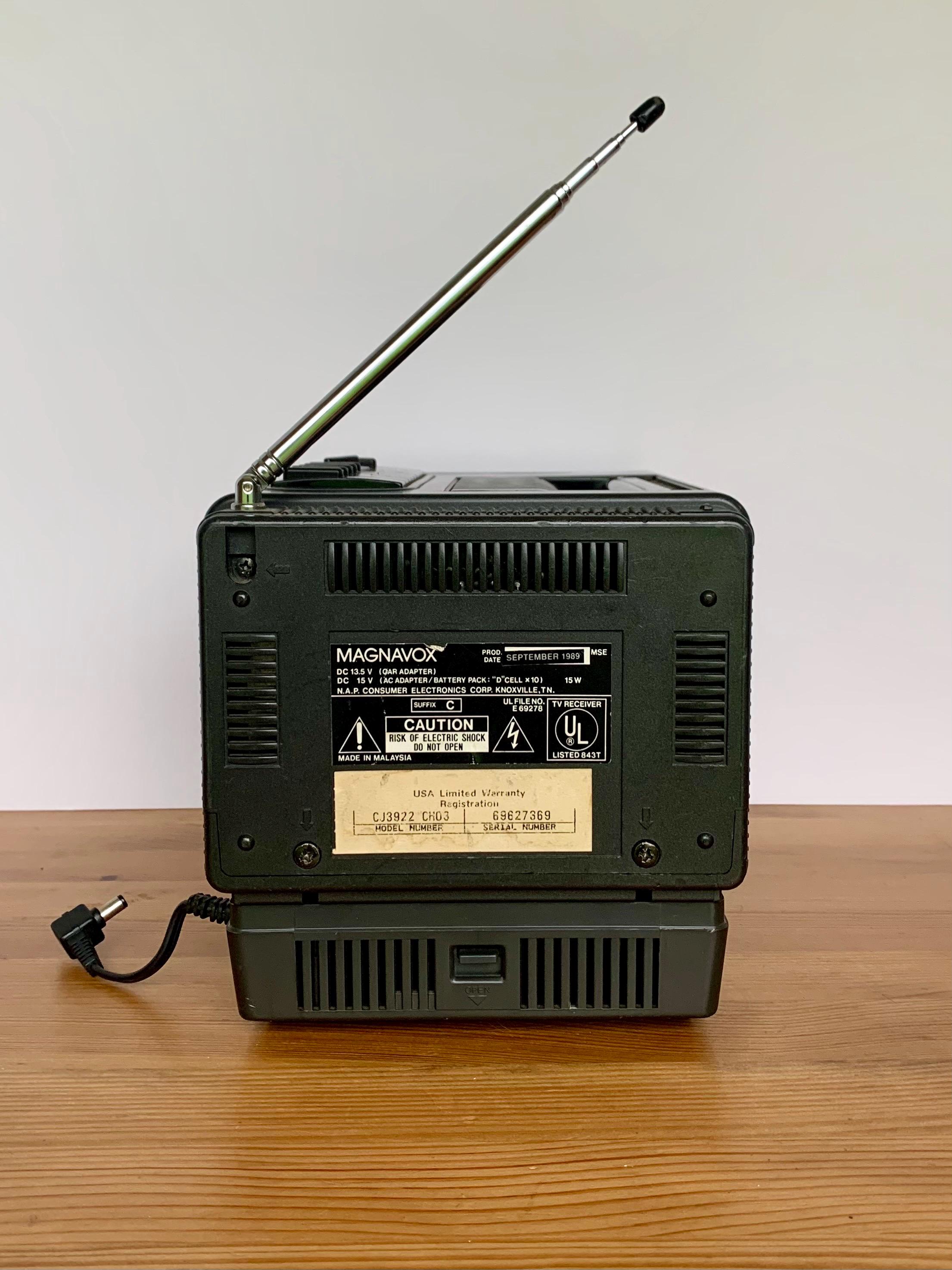 Télévision Radio Portative Univox 1987 Vintage complet