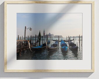 Venice Wall Art Italian Landscape Digital Print Gondola PRINTABLE Photograph Nautical Home Decor Gift For Italy Travel Lover Housewarming