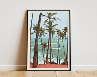 Coconut Hill Wall Art Sri Lanka Photography Coconut Tree Poster Tropical Seascape Print Summer Beach House Decor Home Gift For Travel Lover