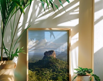 Sigiriya Sri Lanka Wall Art Lion Rock Fortress Photography Jungle Wall Decor Tropical Landscape Poster Rustic Cabin Decor Nature Home Gift