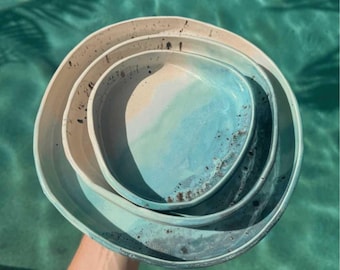 Nesting Blates - Blue Ocean Glaze