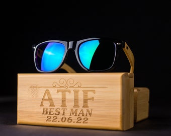 Engraved Sunglasses, Personalized Groomsman Gift, Polarized Groomsmen Sunglasses, Groom Gifts, Gift for men, Bachelor Party Gift, Men's Gift