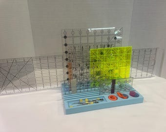 Organizador de reglas para acolchado: decoración para la sala de costura con soporte magnético para alfileres