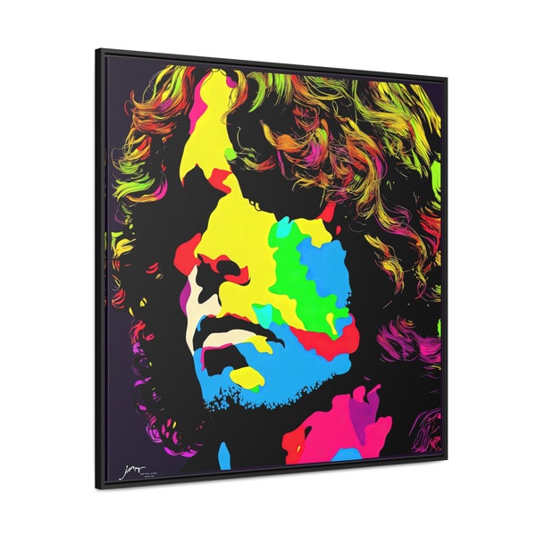 Jim Morrison, The Doors, Rockmusik Kunst Wanddekoration Galerie Leinwand Wraps, quadratischer Rahmen