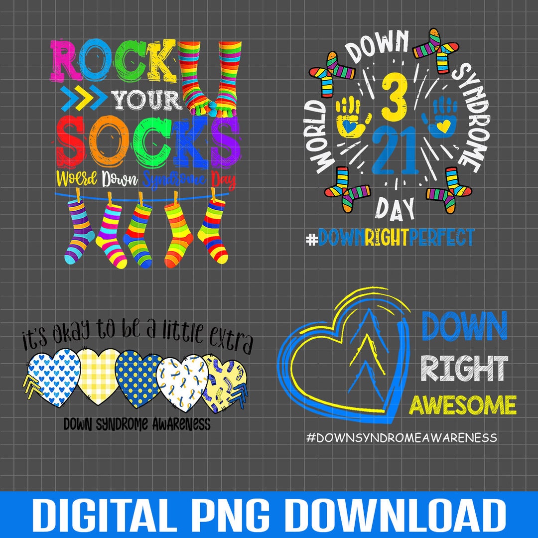Down Syndrome PNG Bundle, Rock on the Sock Png, Down Syndrome Day Png ...