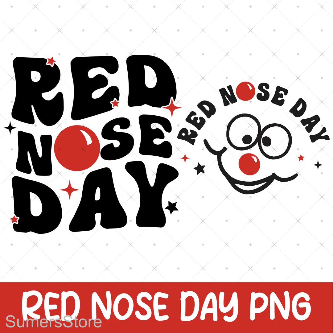 Red Nose Day 2024 Png Bundle, Funny Face Humour Png, Red Nose Day Digital Download Etsy