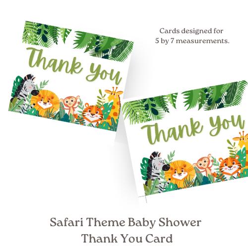 Safari Dankeskarten Für Babyparty – 50 Stück Mit Umschlägen, 10,2 X 15,2 Cm, Dschungeltier-Motive
