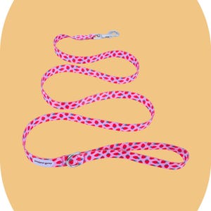 Nika Strawberry Leash (1.5m) - Greyhound Leash, Rope Dog Lead