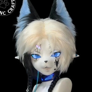 Cat With Scorpion Tattoo - Premade Kig Head Fursuit Mask Kigurumi Head, Kig Head Mask, Kemono Mask Head, Fursona Mask Head, Costume Gift