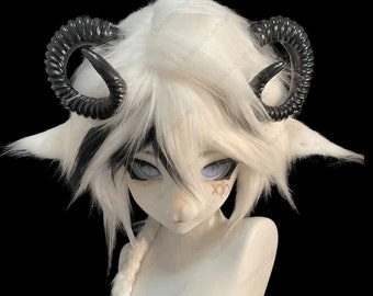 Goat Boy - Pre made Kig Head Fursuit Mask Kigurumi Head, Kig Head Mask, Kemono Mask Head, Fursona Mask Head, Furry Costume Gift