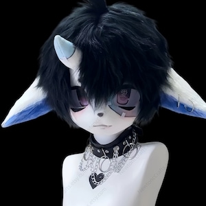 Blue Unicorn - Premade Kig Head Fursuit Mask Kigurumi Head, Kig Head Mask, Kemono Mask Head, Fursona Mask Head, Furry Costume Gift