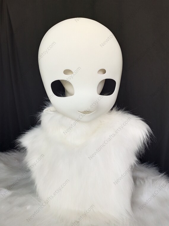 thumbnail interactive-video image 1 of 3D Printed Cosplay Mask White Fursuit Head Base - 3D Printed Therian Mask For DIY Furry Cosplay Furry Cosplay Mask 1 of 9