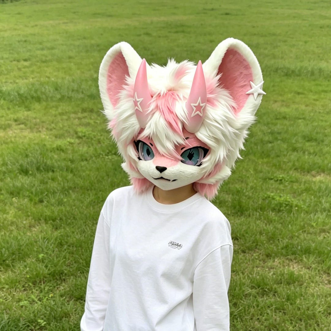 Handmade Kemono Fursuit Head, Custom Furry Partial Costume, Work ...