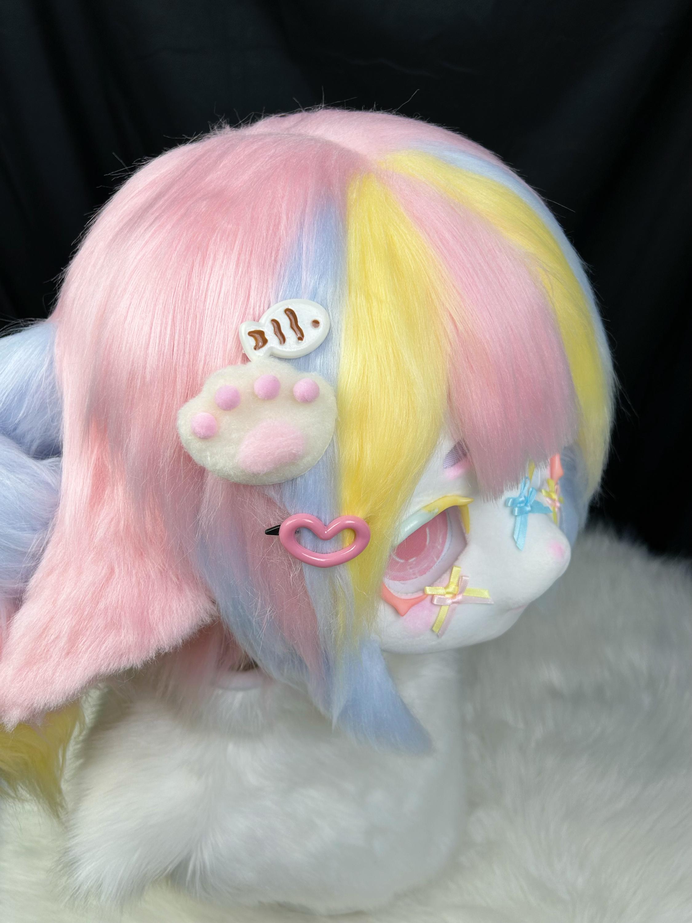 Handmade Kawaii Fursuit Mask, Colorful Kigurumi Head, Customizable - Etsy