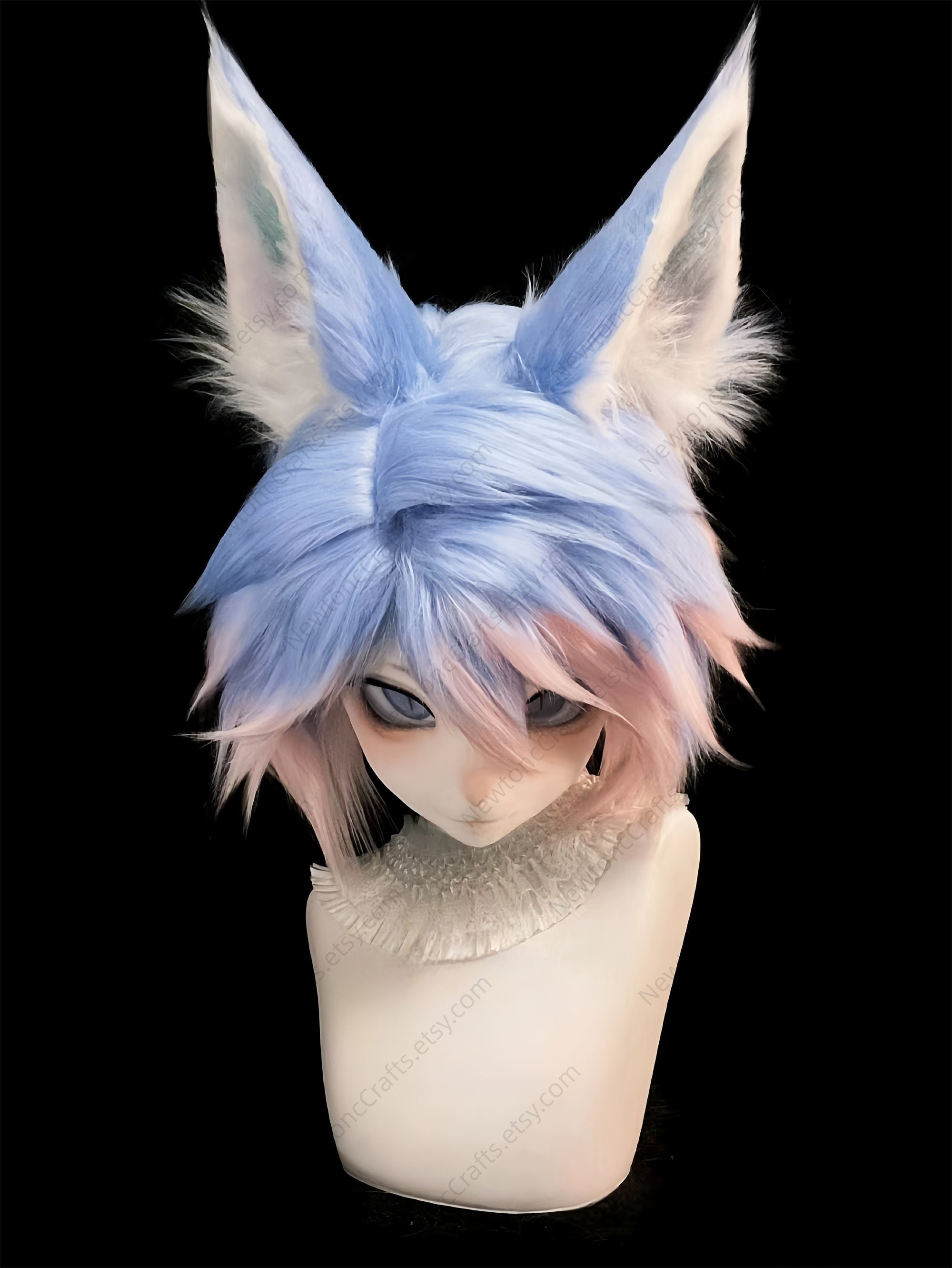 ブルーフォックスファースーツヘッド - 手作りファーコスプレマスク
