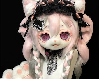メイド猫のファースーツマスク（足付き） - かわいい着ぐるみケモノヘッド