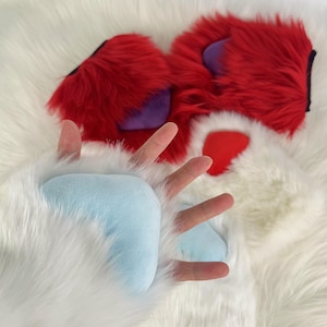 Custom Fingerless Paws, Fursuit Gloves -Customizable Colors for Paw Pads and Fur, Con-Safe Design, Dargon paws, Fox paws, Gift For Kid!