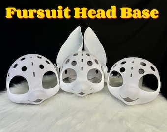Base De Masque Fursuit Blanc Non Peint - Plastique 3D 26,3x25,5x12 Cm - Pour Cosplay, DIY, Halloween, Carnaval