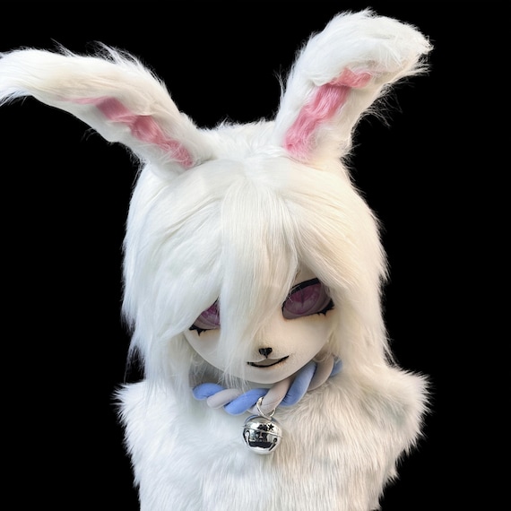 Anime Bunny Kigurumi Head, Personalized Furry Mask, Free Ref Sheet