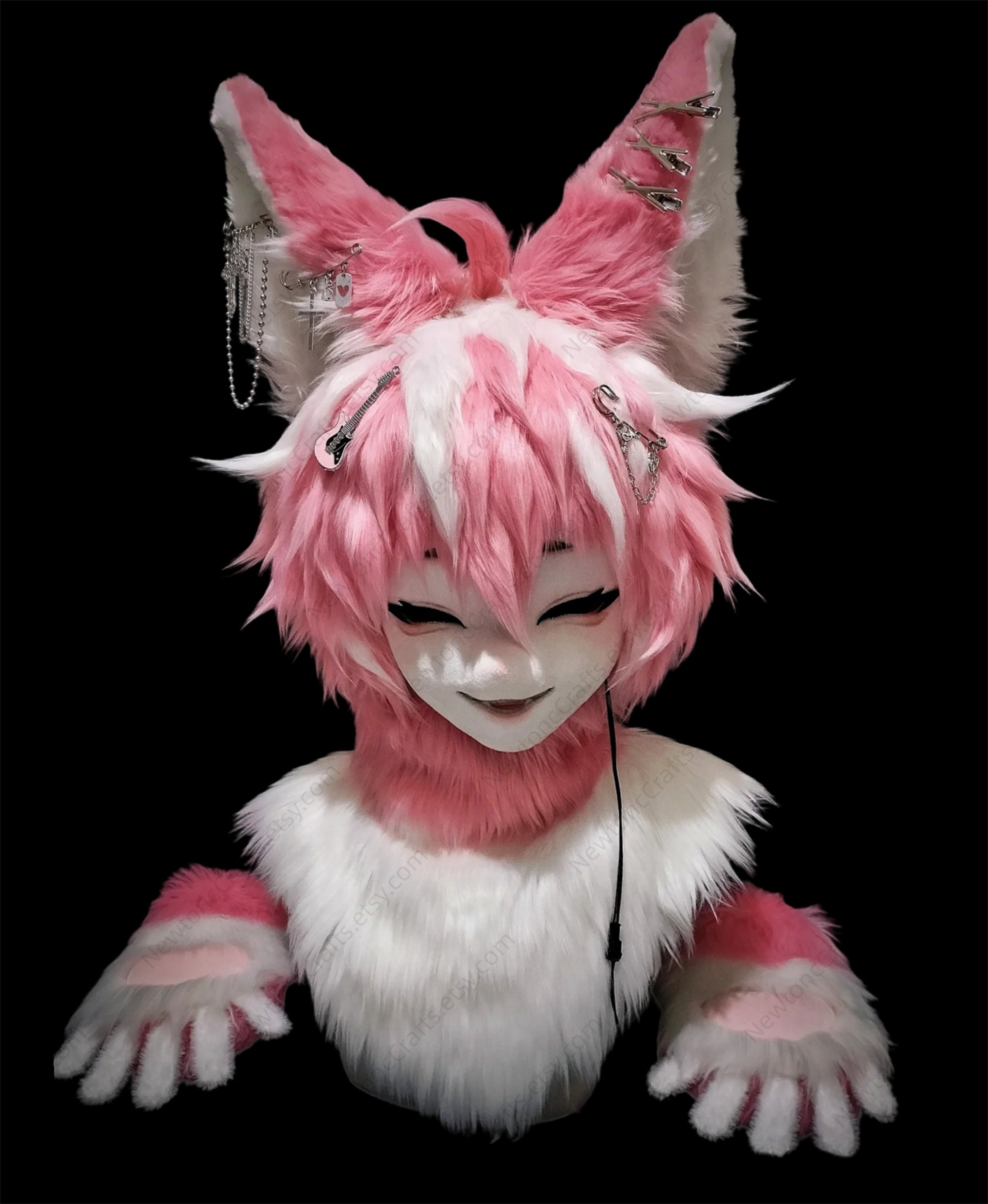 着ぐるみヘッド(ネコ) 着ぐるみヘッド 猫 紫 全頭ヘッド ケモノ マスク ファースーツ