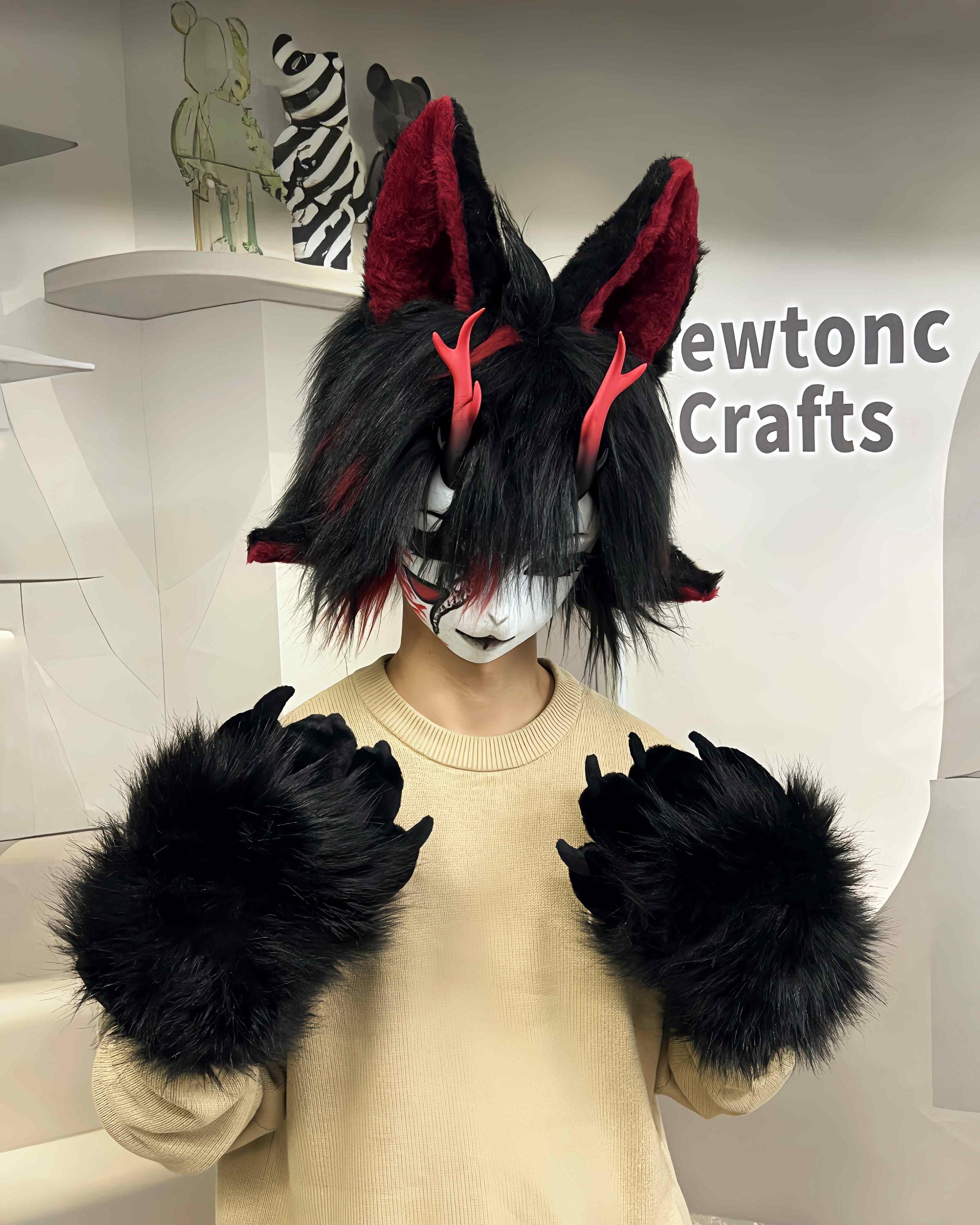 Demon Premade Kig Head, Completed Kig Mask, Adopt Available - Etsy