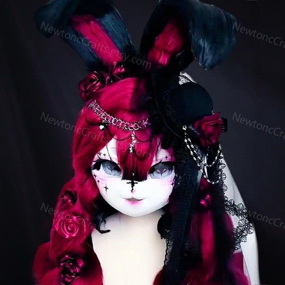 Gothic Bride Rabbit Fursuit Head, Kemono Fursona Mask - Etsy Denmark