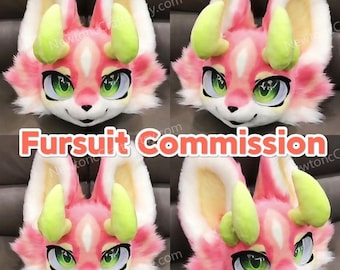 Offene Benutzerdefinierte Kemono / Kig Fursuit-Maske, freies Design inklusive, personalisierter Pelzkopf, Kostümgeschenk für Pelz