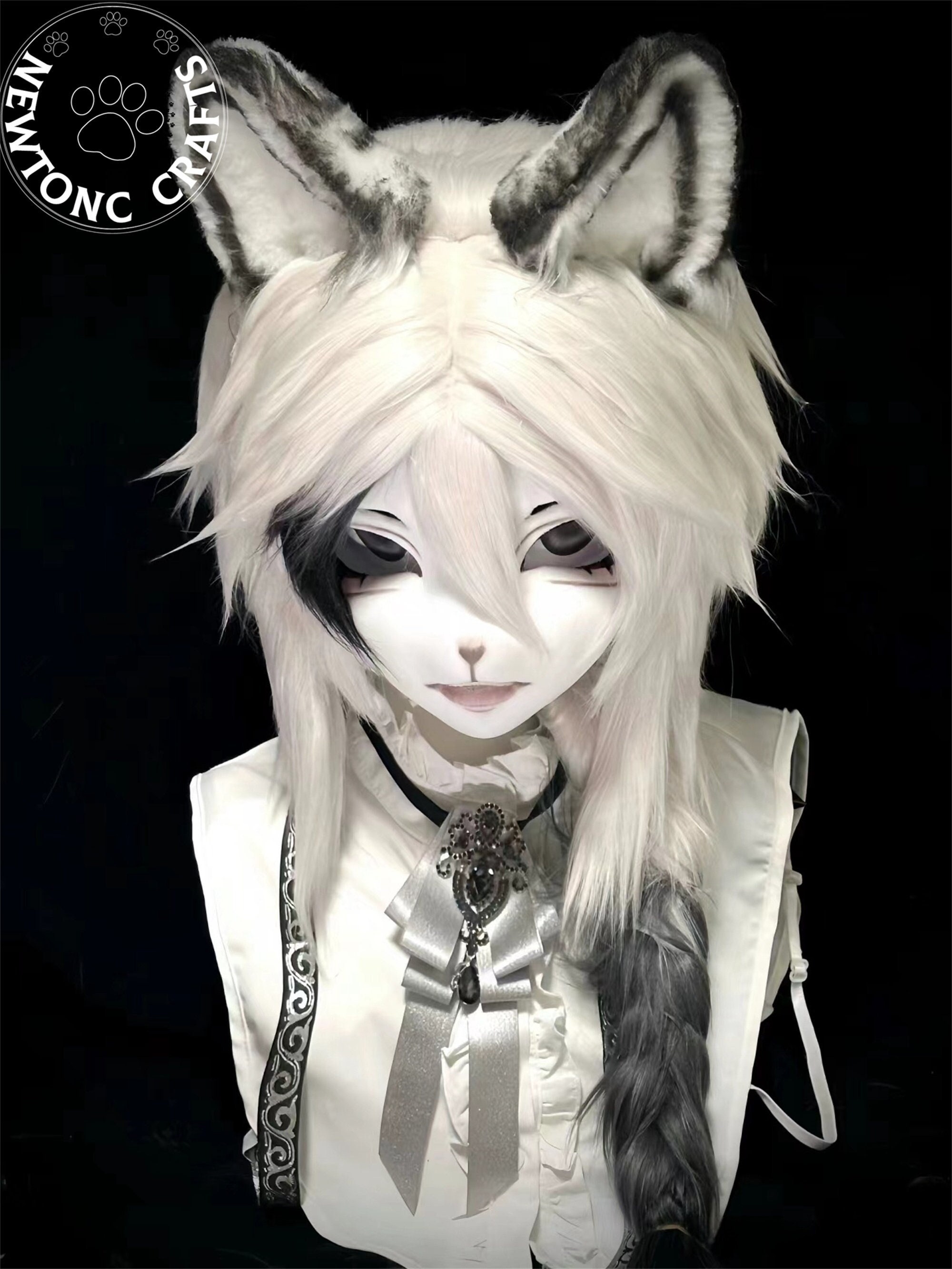 アールキャットファースーツマスク - ハンドメイドケモノファーソナ