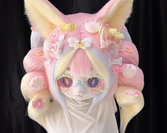 G093 コスプレ 着ぐるみ うさぎ ファーヘッド ファースーツ 被り物 小物付 G093 コスプレ 着ぐるみ うさぎ ファーヘッド ファースーツ