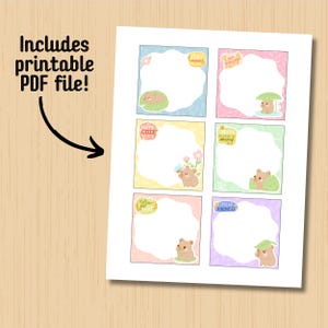 Capybara Print, Cute Capybara, Capybara Printable Notepad, Capybara ...