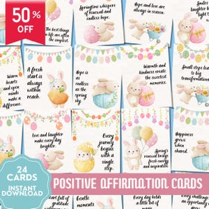 Oster Affirmationskarten, positive Affirmationskarten zum Ausdrucken, psychische Gesundheit, Osterfrühlingsaffirmation, positives Geschenk