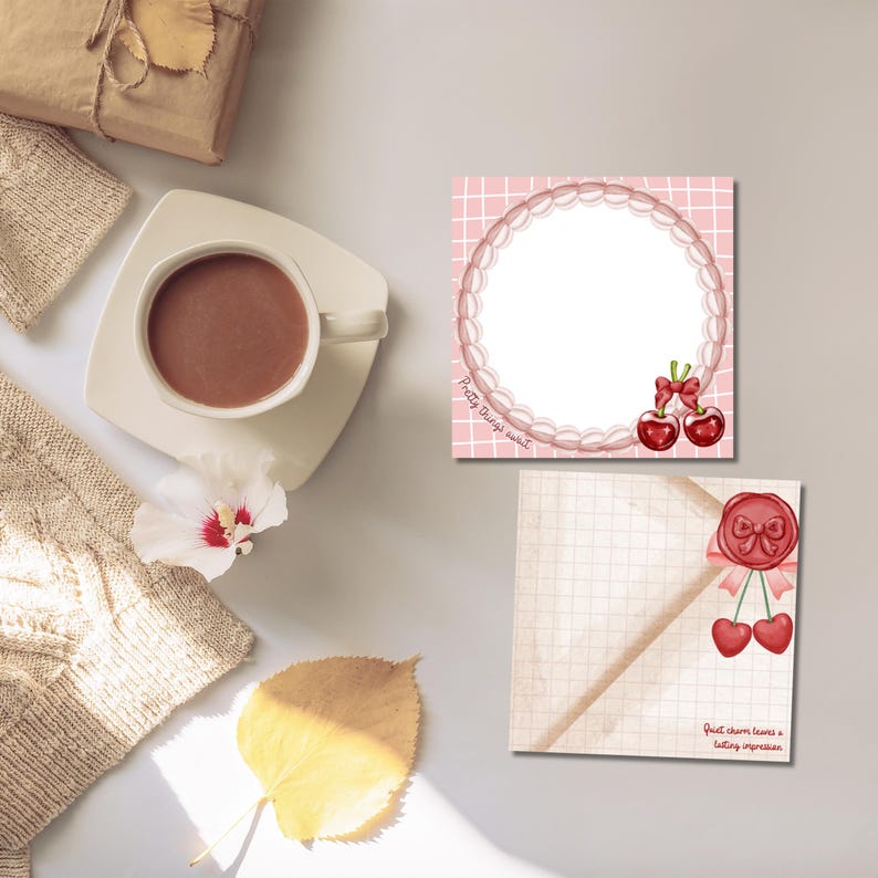 Cherry Coquette Printable Notepad, Vintage Coquette Printable ...