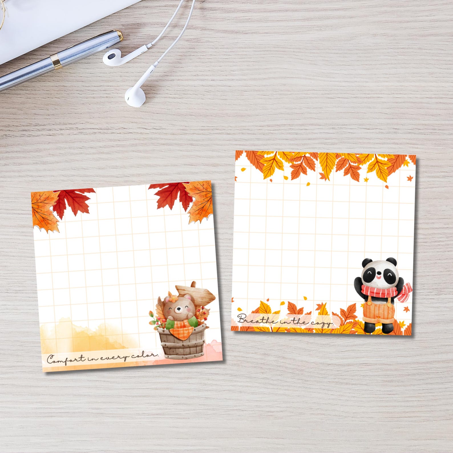 Fall Notepad, Printable Notepad, Positibe Printable, Autumn Print, Fall ...