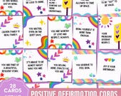 Pride Affirmation Cards, Positive Affirmation Cards Printable,Mental Health, Self Love Cards, LGBTQ+ Cards, Ally Gift, Gender Sensitivity