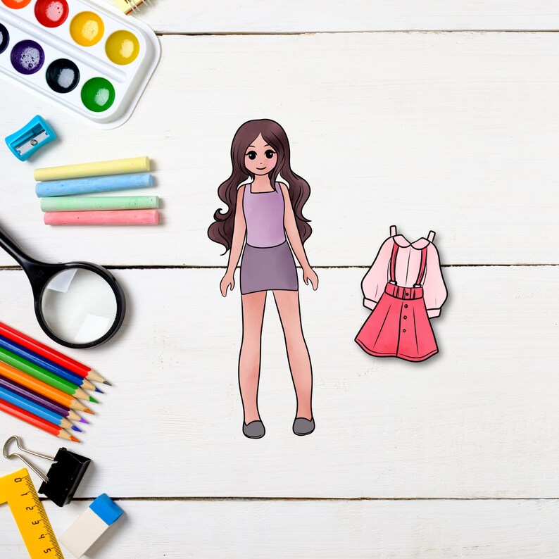 Paper Dolls Printable, School Girl Coloring Pages, Cute Paper Dolls