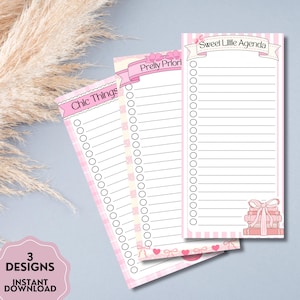 Lista de tareas de Coquette, Bloc de notas imprimible, Memo Kawaii, Lista de tareas, Papelería linda, Bloc de notas de lista, Coquette linda, Bloc de notas de Coquette, Notas lindas